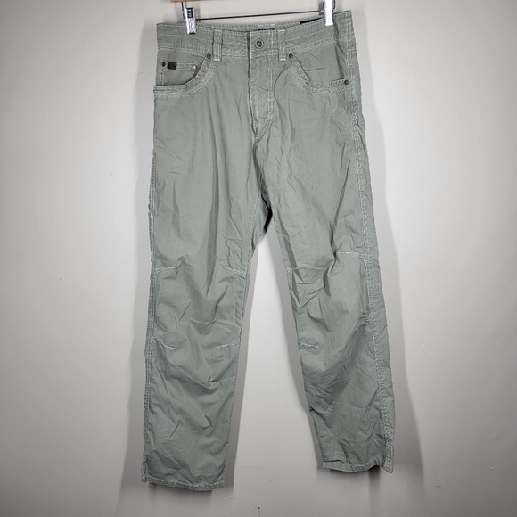 Kuhl Revolvr Hiking Pants 30x32 Outdoor Khaki Green Vintage Patina Dye Carpenter - Picture 1 of 9